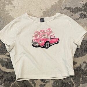 SHEIN White graphic crop top